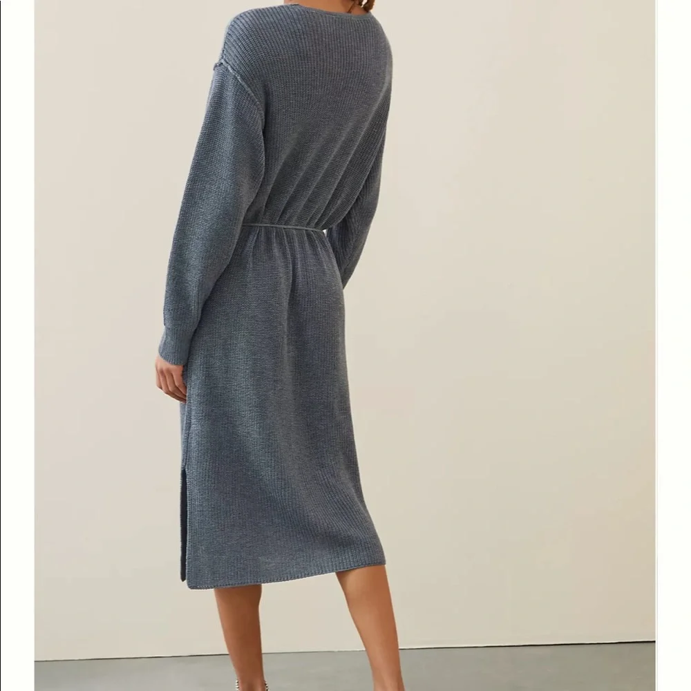 NWT Anthropologie Knit Midi Dress. Size Small. Dark Grey color - Picture 3 of 7